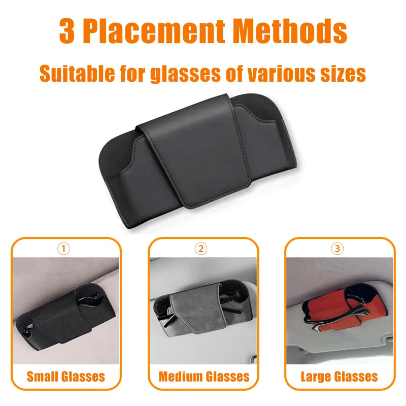 SEAMETAL – porte-lunettes pare-soleil en cuir de vache, boîte de protection pour lunettes de soleil résistantes à l'usure, mallette de rangement pour lunettes automobiles