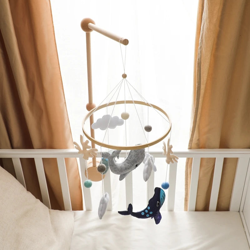 Berceau de bébé lit Mobile cloche hochet jouets en bois Crochet étoiles pendentif lit cloche jouets nouveau-né confort berceau support suspendus jouets cadeaux