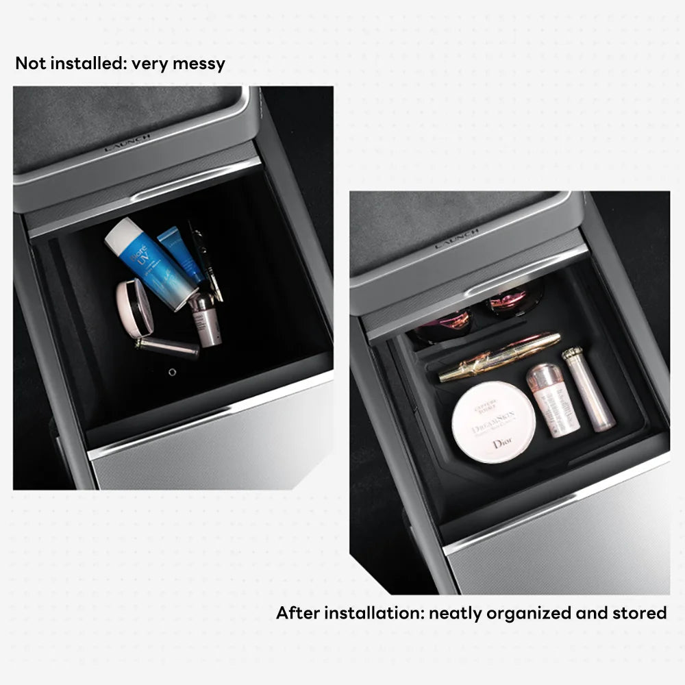 Boîte de rangement pour Console centrale Tesla, nouveau modèle Y 2025, lancement Juniper modèle 3 Highland 2024, boîte d'accoudoir, coussinet supérieur et inférieur en Silicone
