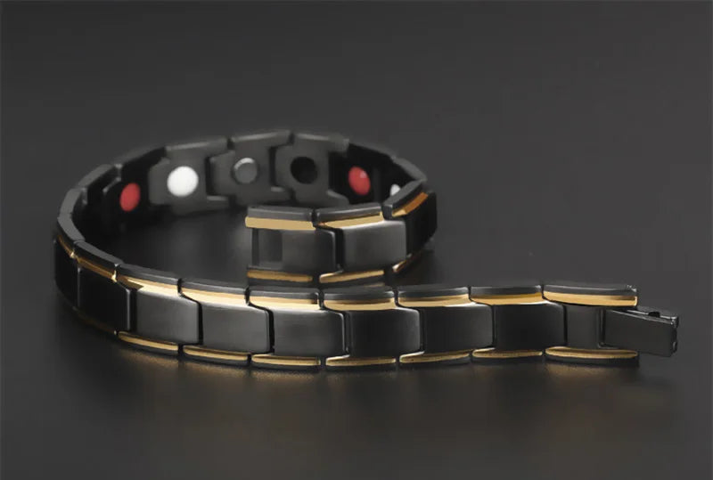 Offre spéciale de luxe mode santé énergie Bracelet hommes en acier inoxydable Bio magnétique Anti-fatigue Anti-rayonnement Bracelets bijoux