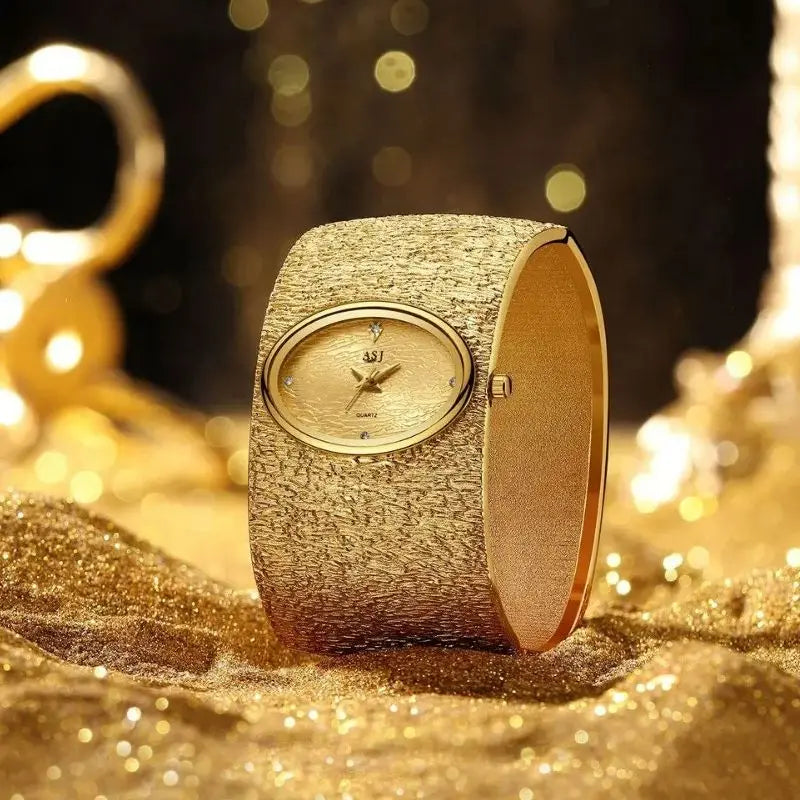 ASJ montre-Bracelet femme reloj mujer or luxe motif écorce montre Simple pour femmes relojes para damas