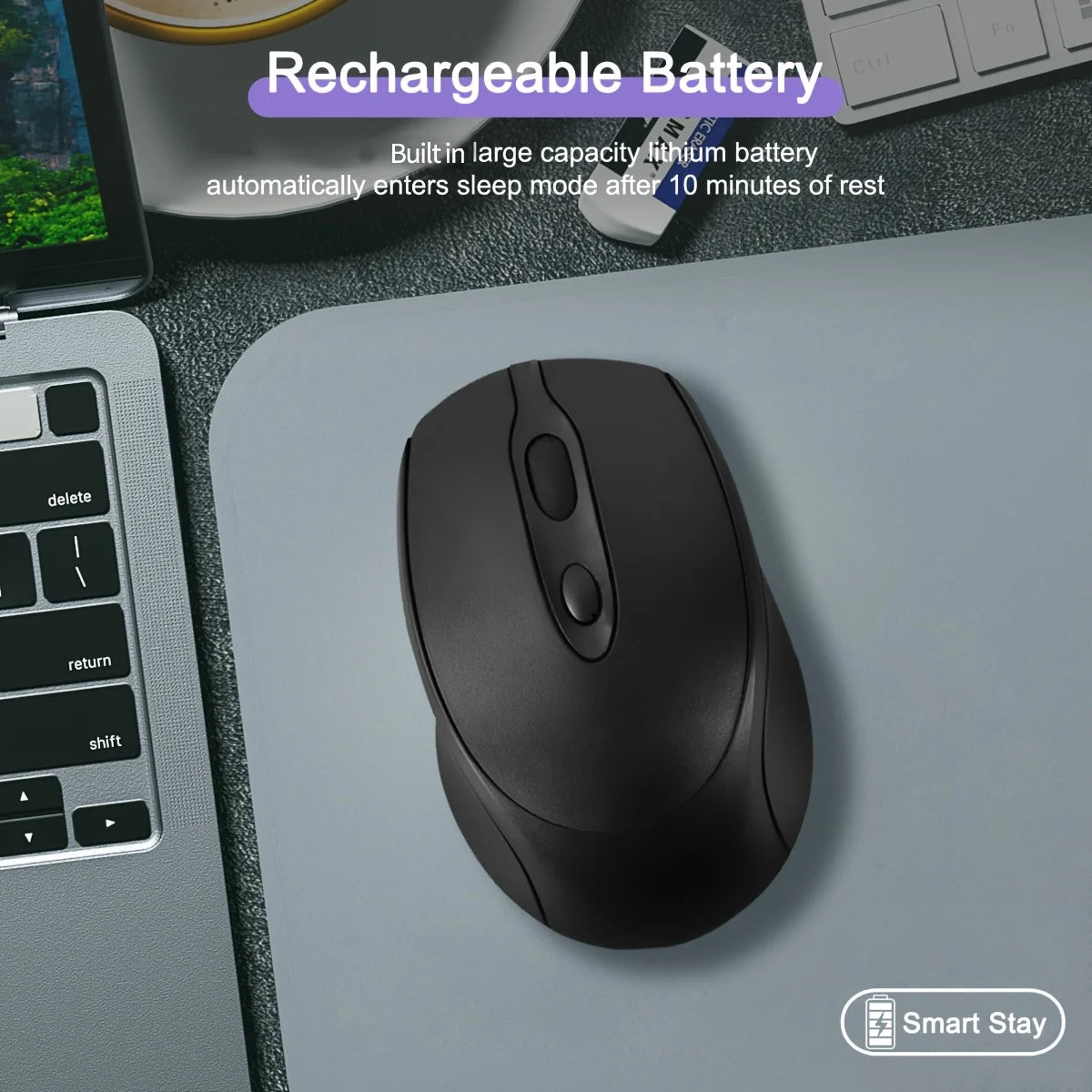 Souris d'ordinateur sans fil Rechargeable 2.4G, Compatible Bluetooth, USB, silencieuse, pour PC, ordinateur portable, Macbook, tablette