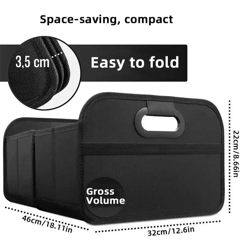Grande boîte de rangement pliable pour coffre, conteneur de rangement pour SUV Extra épais de grande capacité avec plusieurs poches pour voiture SUV Minivan 1 pièce