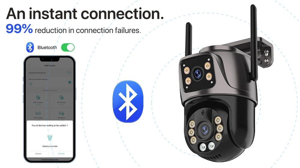 4K 8MP HD Wifi PTZ caméra extérieure 4MP double objectif double écran AI suivi automatique caméra IP CCTV Audio vidéo Surveillance P2P iCSee