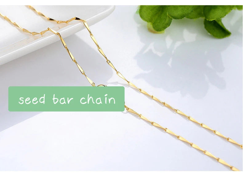 Chaîne de collier couleur or 14k pour femmes, boîte, os de serpent/étoilé/chaîne croisée, collier de 18 pouces, bijoux fins, cadeaux