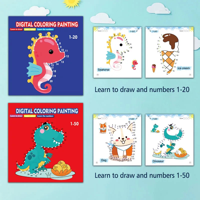 Dessin câblé, livre de dessin de graffiti pour enfants, apprendre les chiffres, l'enseignement précoce améliorer les résultats, jeu de dessin amusant, cadeau de vacances pour les garçons et les filles
