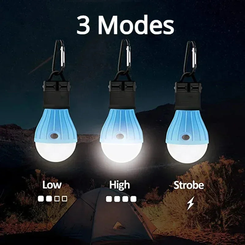 Lampe de tente extérieure Ampoule LED Lampe à crochet portable Lampe de camping adaptée aux sacs à dos extérieurs Voyant d'avertissement de sécurité pour enfants