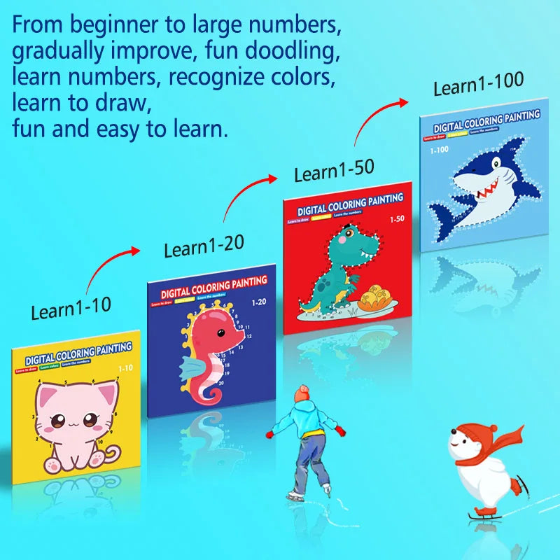 Dessin câblé, livre de dessin de graffiti pour enfants, apprendre les chiffres, l'enseignement précoce améliorer les résultats, jeu de dessin amusant, cadeau de vacances pour les garçons et les filles