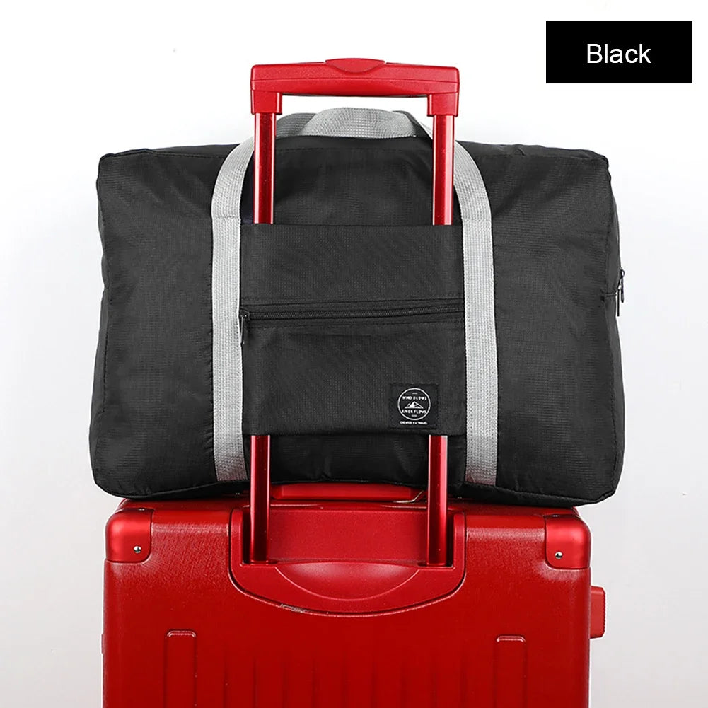 Sac de voyage pliant imperméable de couleur unie, sac à bagages léger de grande capacité