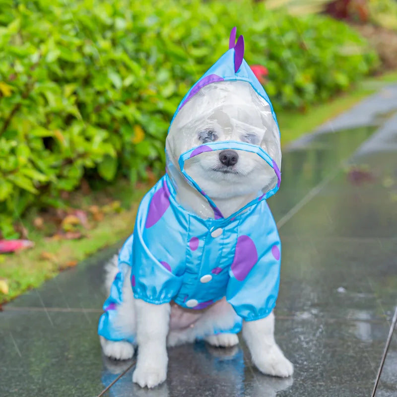 Imperméable imperméable pour chien avec sweat à capuche Poncho, veste de pluie réglable pour animaux de compagnie avec trou de laisse pour chiens de petite, moyenne et grande taille
