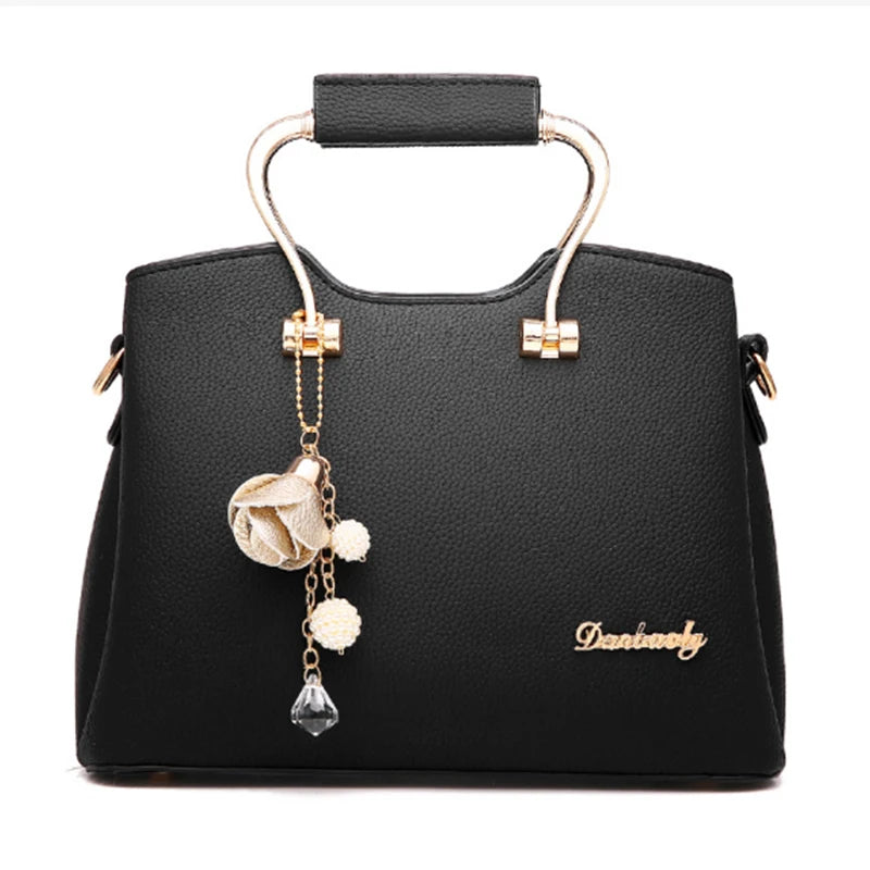 Sacs à poignée de luxe pour femmes, sac à bandoulière pendentif en cuir PU, sacoche de grande capacité, sacs pour maman d'âge moyen, fourre-tout