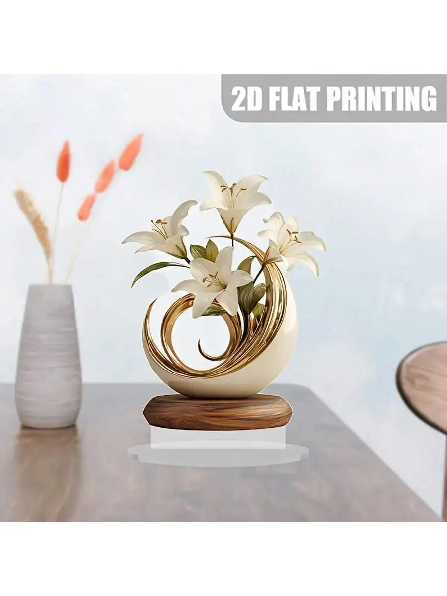 Décoration florale de Table, Plaque de bureau, adaptée à la décoration du salon, de la chambre à coucher, d'étude et du bureau, 1 pièce