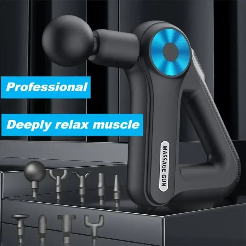 Pistolet de Massage professionnel Bally Total, 9 têtes, 9 vitesses, petit Triangle doré, longue durée de veille