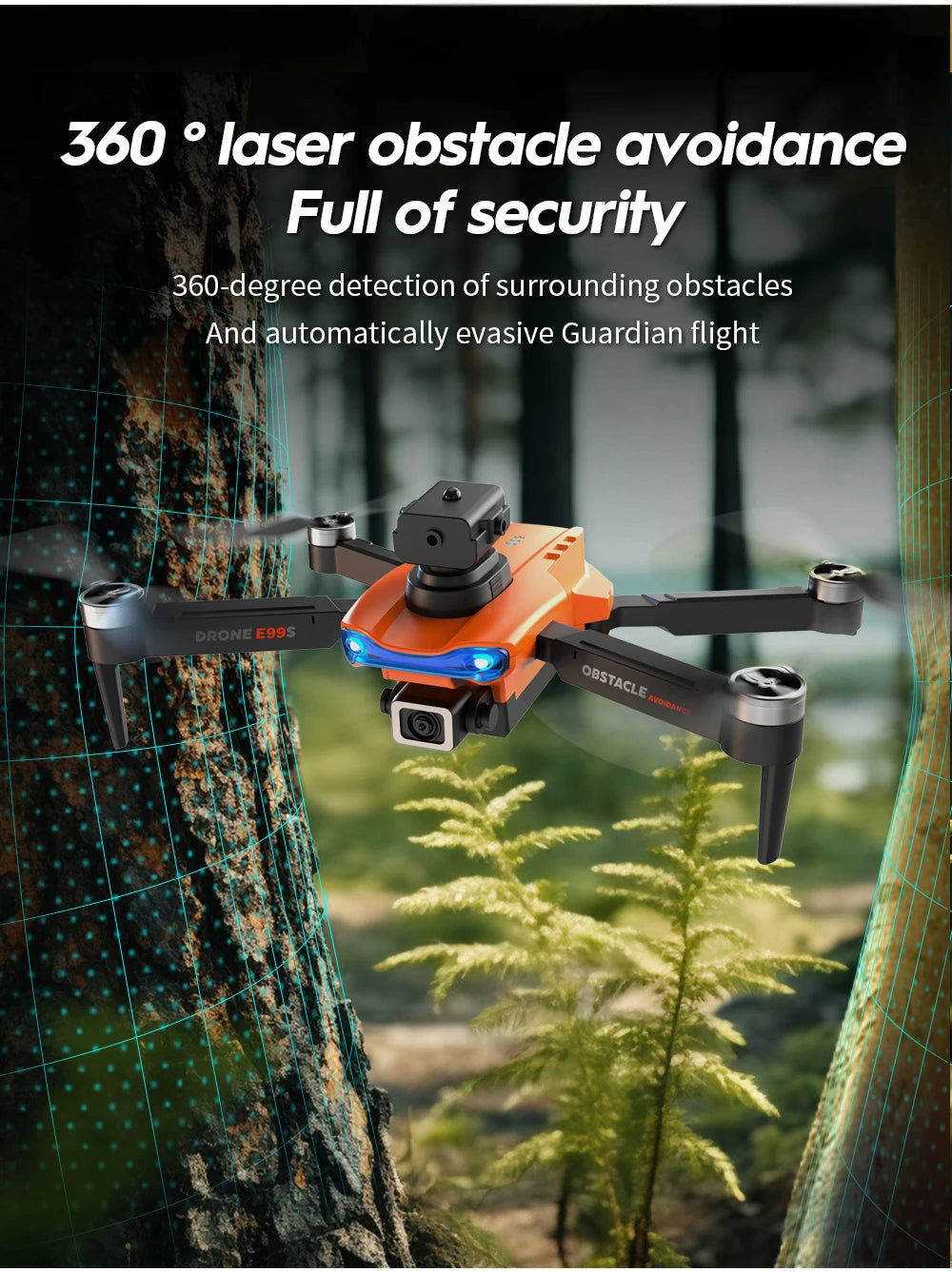 Drone professionnel E99Pro avec caméra pour touristes, 4K, WIFI, flux optique, fpv, évitement d'obstacles, photographie aérienne, quadrirotor