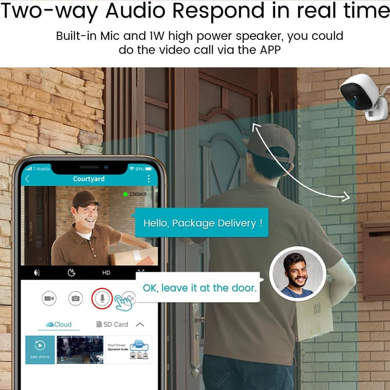 Xiaomi 4K Mini caméra de sécurité couleur Vision nocturne moniteur WiFi IP65 étanche détection de mouvement Surveillance avec Audio bidirectionnel