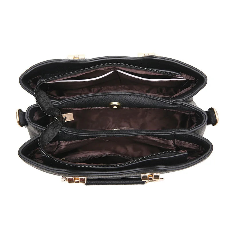 Sacs à poignée de luxe pour femmes, sac à bandoulière pendentif en cuir PU, sacoche de grande capacité, sacs pour maman d'âge moyen, fourre-tout