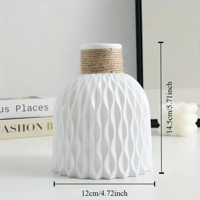 Vase à fleurs en plastique, Vase en fausse céramique pour la décoration de la maison, arrangements floraux, décoration de la maison, Vase à fleurs, centre commercial, décoration de Table