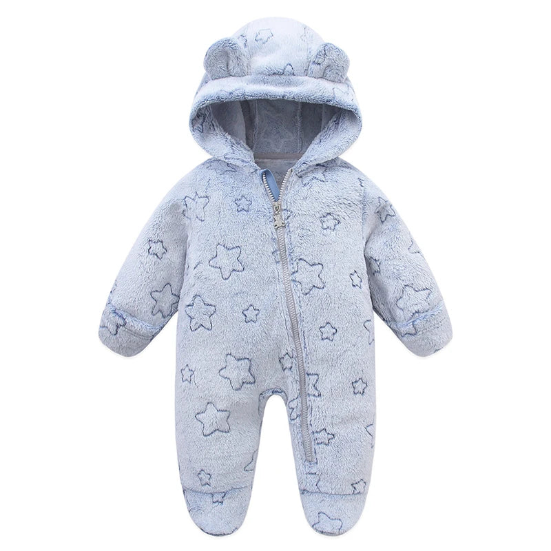 Vêtements doux pour nouveau-né, flanelle, automne hiver, pour bébés garçons et filles, combinaison de dessin animé, body chaud pour bébés de 0 à 12 mois