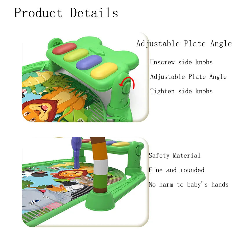 Support de Fitness pour bébé, jeu de musique, jouets d'activité de gymnastique, couverture rampante pour Piano pour nouveau-né, tapis de jeu à pédales, éducation précoce, cadeaux de 0 à 36 mois