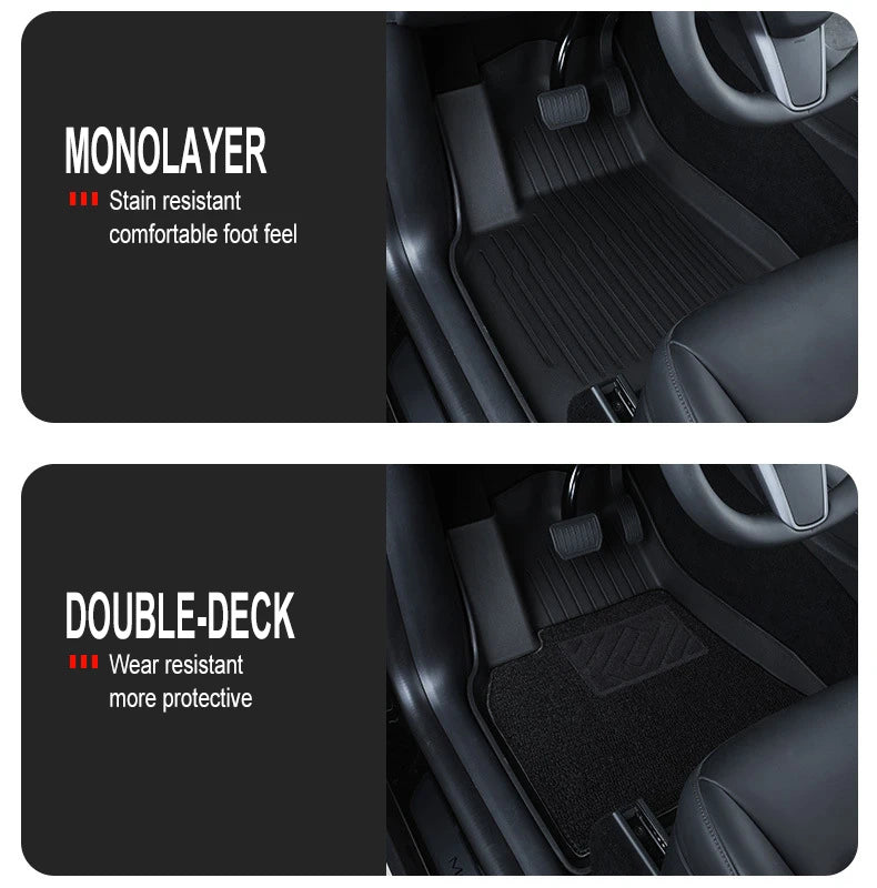 Polymères de coffre de voiture pour les placements, modèle Y, modèle 3, haute terre, 2021-2024, polymères de bagages, TPE, étanche, antidérapant, ensemble de revêtements de sol