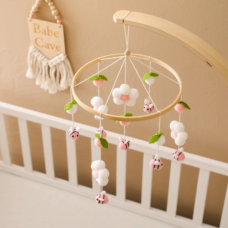 Berceau de bébé lit Mobile cloche hochet jouets en bois Crochet étoiles pendentif lit cloche jouets nouveau-né confort berceau support suspendus jouets cadeaux