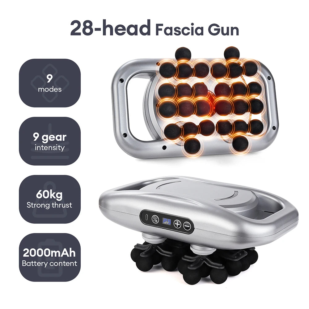 Pistolet de Massage corporel à vibrations haute fréquence, 22 têtes, masseur de dos et de taille, masseur de cou et d'épaule, masseur musculaire