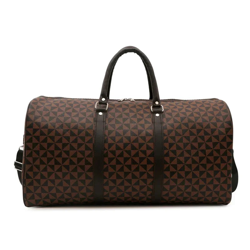 Sacs de voyage rétro géométriques en PU pour femmes, grande capacité, sacs à bandoulière classiques de haute qualité, couleurs assorties, 2024