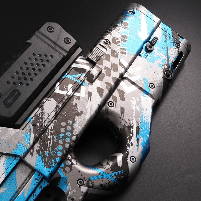 Pistolet à gel électrique en noir transparent! Jouet de balle anti-éclaboussures entièrement automatique, parfait pour les jeux de tir en plein air (sans balles)