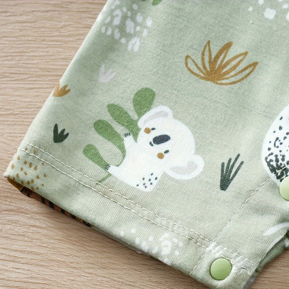 IURNXB-Barboteuse à imprimé animal de zoo pour bébé garçon, costume de batterie deux pièces pour nouveau-né, vêtements de jeu décontractés, manches courtes, faux