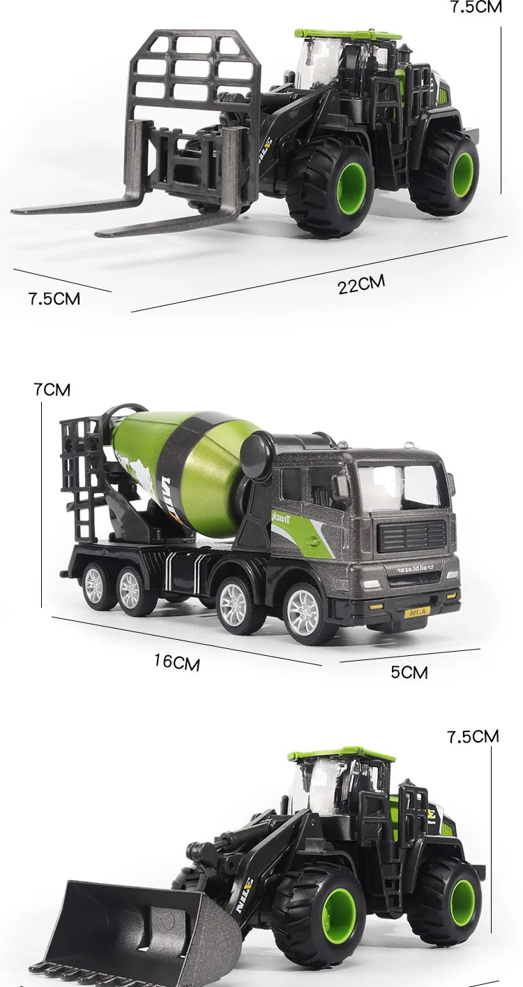 1/50 modèle voiture Bulldozer camion pelle grue chariot élévateur Construction ingénierie véhicule jouets pour garçons enfants jouets éducatifs