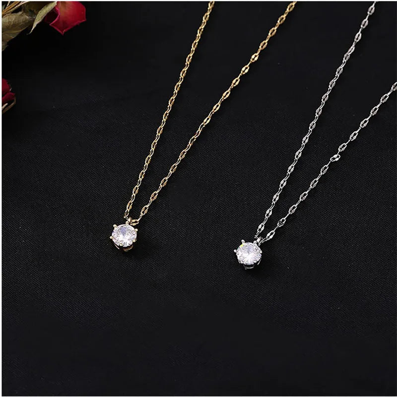 Collier Plaqué Argent Sterling 925 pour Femme, Polyvalent, Simple, Rotterdam, Kling, AAA, Zcomprend sur la Clavicule, Bijoux de Mariage, Vente en Gros, Chaud