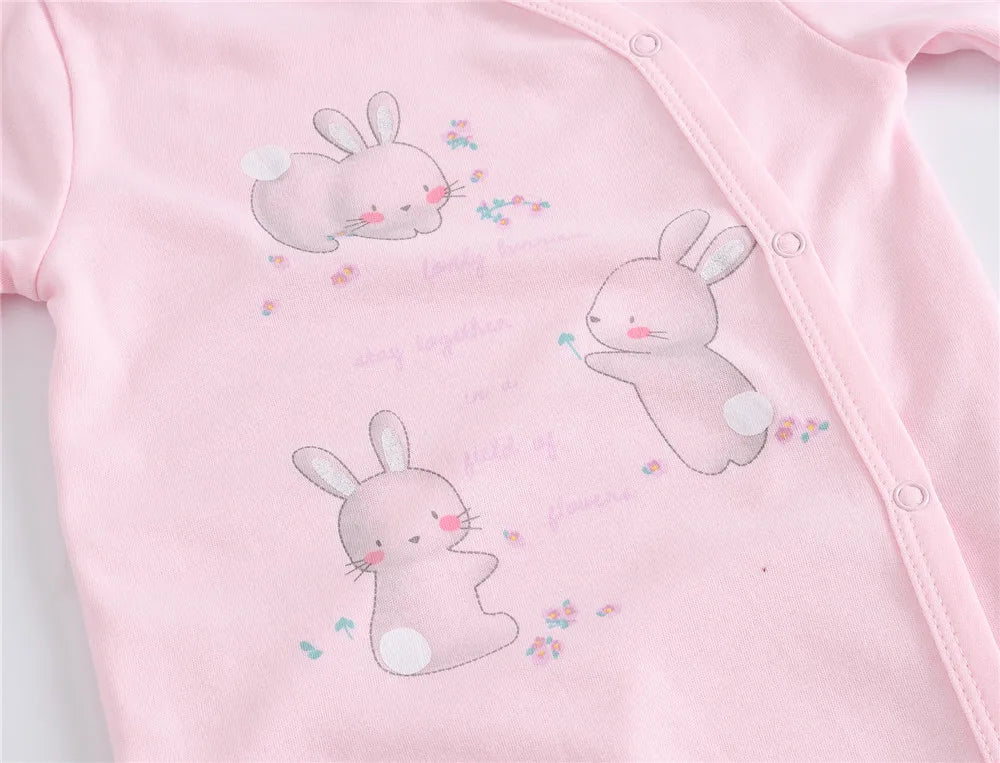 Ensemble de vêtements 100% coton pour bébés filles de 0 à 12 mois, barboteuse à manches longues pour nouveau-né garçon, combinaison imprimée Carton, printemps-automne, 3 pièces/lot