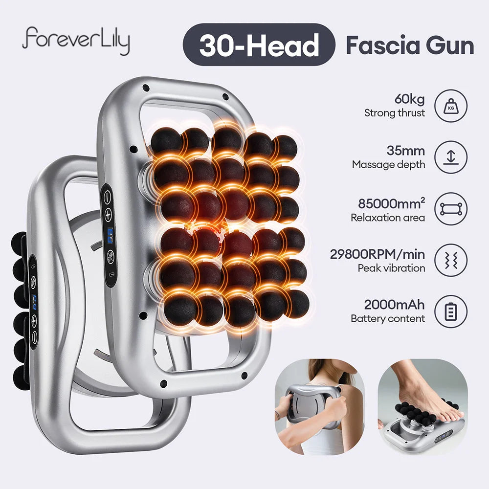 Pistolet de Massage corporel à vibrations haute fréquence, 22 têtes, masseur de dos et de taille, masseur de cou et d'épaule, masseur musculaire