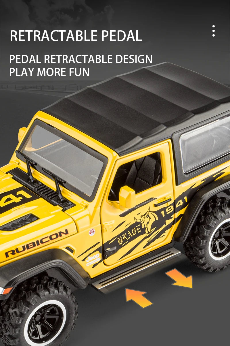 Tout-terrain 7 portes pour modèle de voiture jouet Wrangler moulé sous pression, véhicule en alliage métallique à l'échelle 1/32 pour enfants garçons filles adultes, portes ouvertes, légères