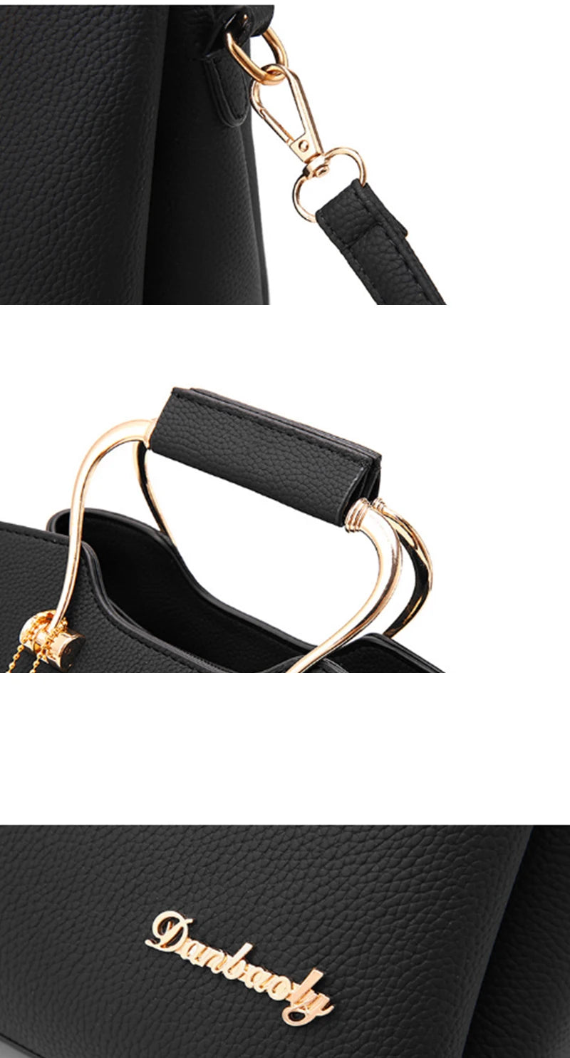 Sacs à poignée de luxe pour femmes, sac à bandoulière pendentif en cuir PU, sacoche de grande capacité, sacs pour maman d'âge moyen, fourre-tout