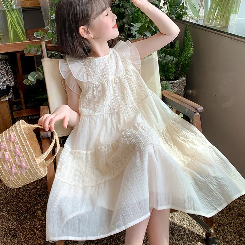 Robe de princesse brodée pour filles, vêtements pour enfants, style de mode simple, nickel é, nouveau, été 2024