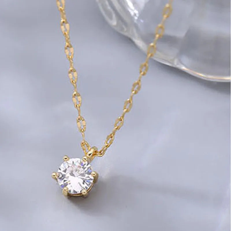 Collier Plaqué Argent Sterling 925 pour Femme, Polyvalent, Simple, Rotterdam, Kling, AAA, Zcomprend sur la Clavicule, Bijoux de Mariage, Vente en Gros, Chaud