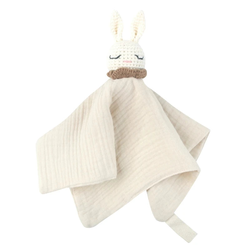 Bébé bébé apaiser serviette réconfortante Crochet lapin rot tissu sommeil apaisant poupée jouet pacifier sucette bavoir pour les