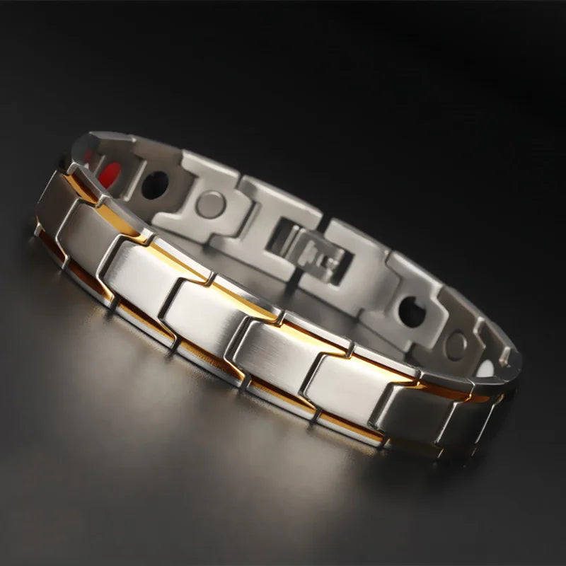 Offre spéciale de luxe mode santé énergie Bracelet hommes en acier inoxydable Bio magnétique Anti-fatigue Anti-rayonnement Bracelets bijoux