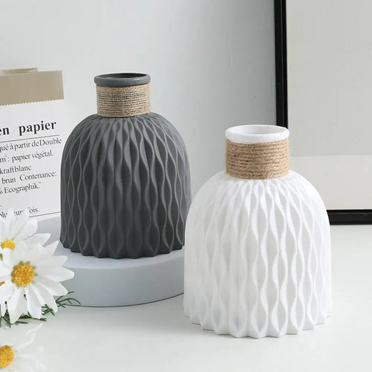 Vase à fleurs en plastique avec UL, pot de fleurs bricolage, porcelaine de salon, articles de fleurs, ornements de décoration pour la maison