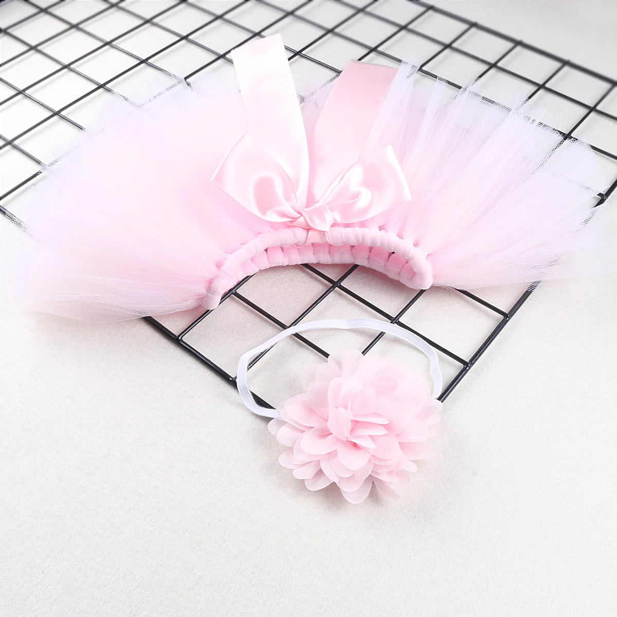Ylsteed – tenues de photographie pour nouveau-né fille, jupe Tutu faite à la main avec bandeau fleuri, vêtements de princesse, accessoires Photo pour bébé fille