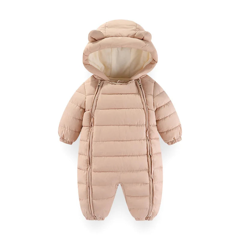 OLEKID 2025 automne hiver bébé barboteuses à capuche Plus velours chaud bébé fille combinaison enfant en bas âge garçons salopette infantile nouveau-né vêtements de nuit