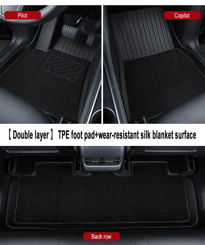 Polymères de coffre de voiture pour les placements, modèle Y, modèle 3, haute terre, 2021-2024, polymères de bagages, TPE, étanche, antidérapant, ensemble de revêtements de sol