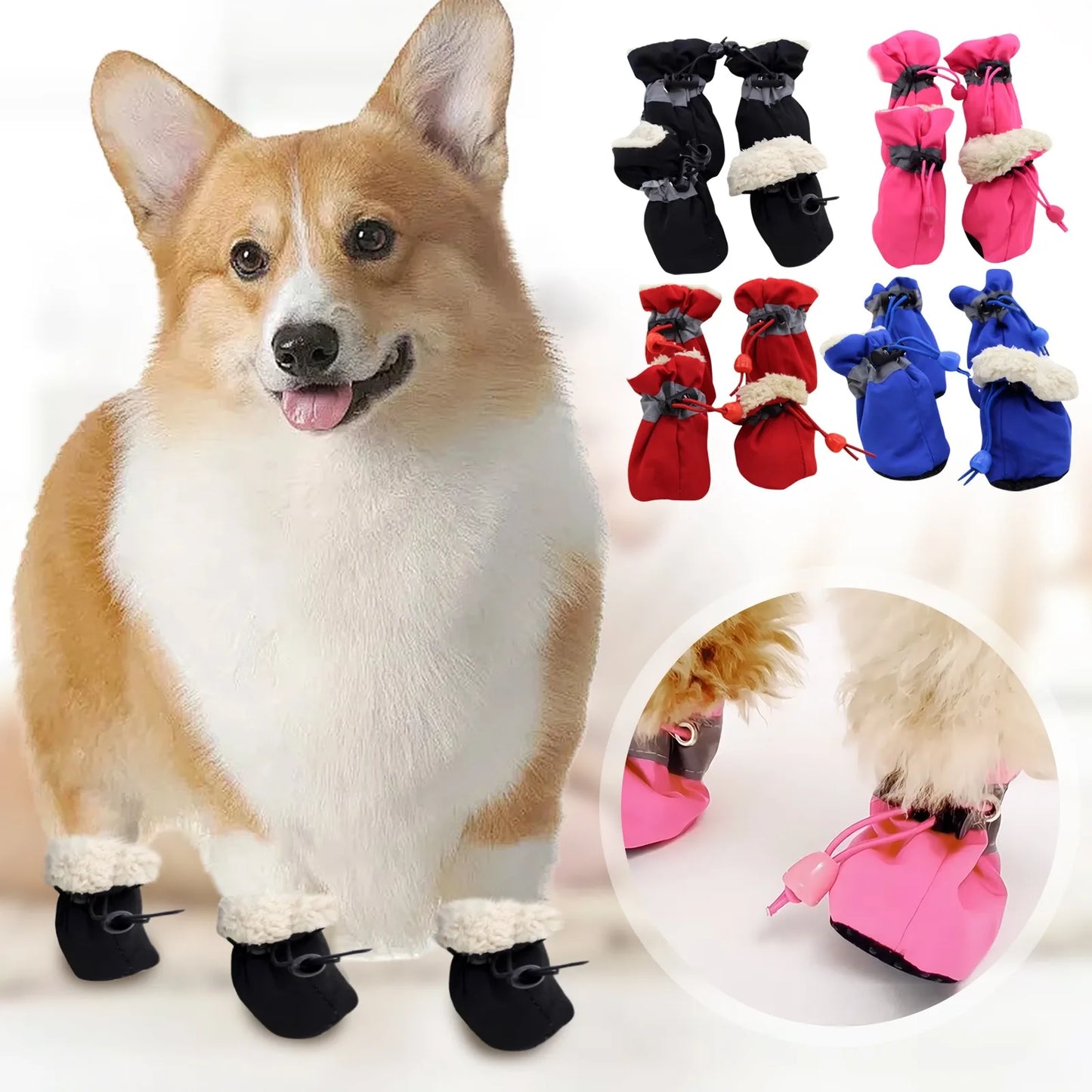 Pet chiot extérieur intérieur bottes anti-dérapant chaussures pour animaux de compagnie bottes chien chaussettes imperméable chiot chien bottes de pluie chien chaussures patte gardes