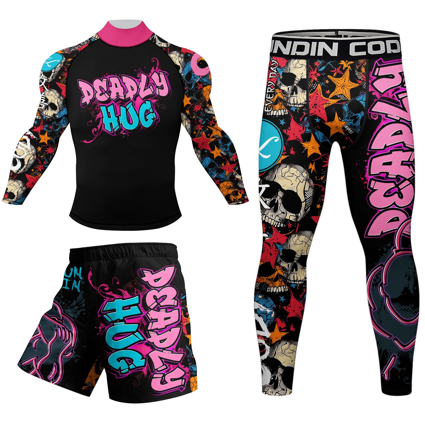 Cody Lundin nouveaux modèles personnalisés manches courtes Polyester extensible éruptions cutanées Shorts MMA BJJ ensembles avec ceinture en caoutchouc