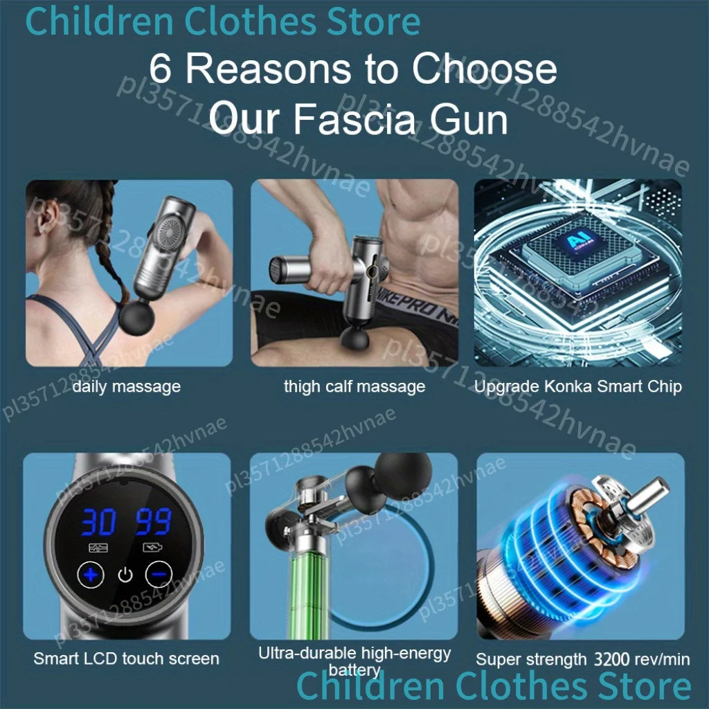 Pistolet de Massage musculaire professionnel à 99 vitesses, masseur pour le cou et le dos, Instrument de Massage, équipement de Fitness, livraison directe