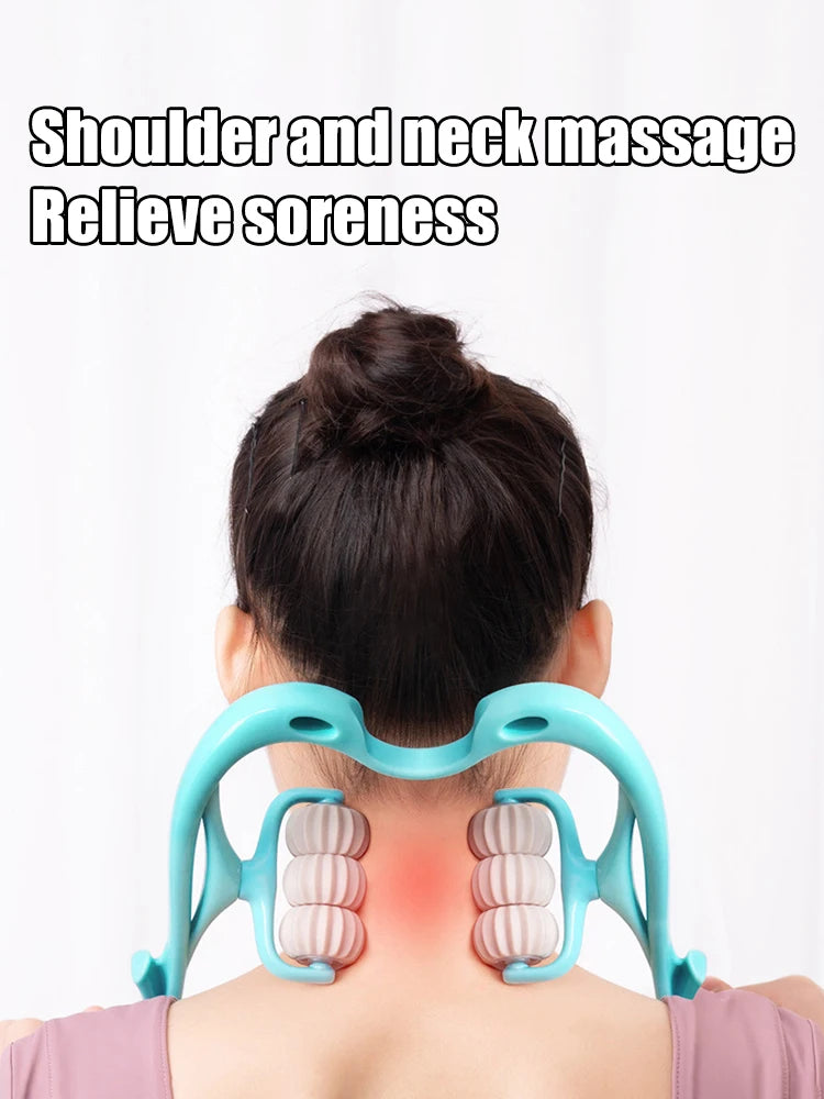 Masseur Cervical manuel à Six roues pour le cou, le dos et la taille, soulagement de la Tension musculaire et Relaxation, outil thérapeutique roulant