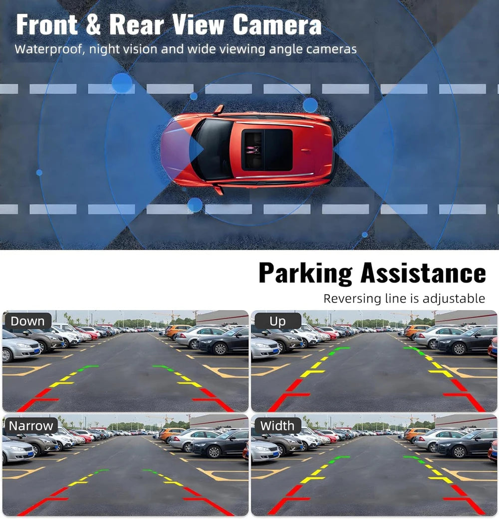 10 "Cam de tableau de bord 4K 3840*2160P voiture Dvr Carplay Android Auto GPS 5G WIFI AUX flux rétroviseur Dashcam caméra lecteur enregistreur FM