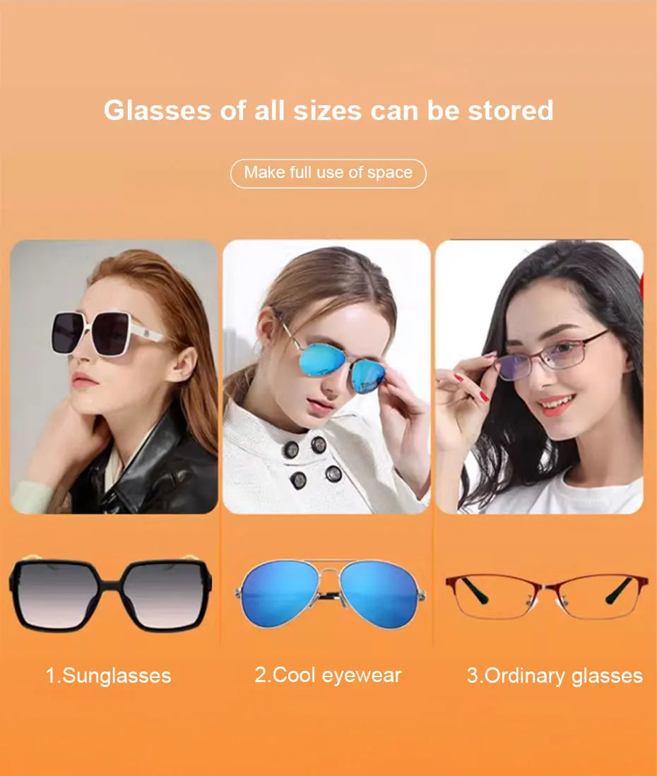 SEAMETAL – porte-lunettes pare-soleil en cuir de vache, boîte de protection pour lunettes de soleil résistantes à l'usure, mallette de rangement pour lunettes automobiles