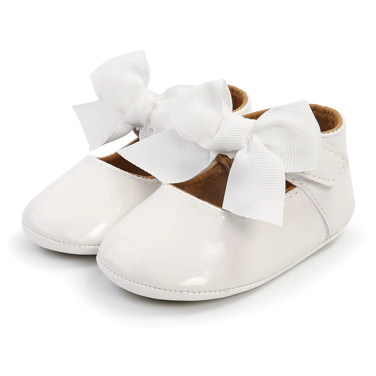 Meckior bébé chaussures nœud papillon semelle en caoutchouc anti-dérapant PU Ballet pantoufles bébé fille robe chaussures premier marcheur enfant en bas âge berceau chaussures